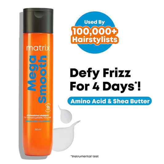 Matrix Mega Smooth Anti-Frizz Shampoo with Shea butter - 4-Days Frizz Control