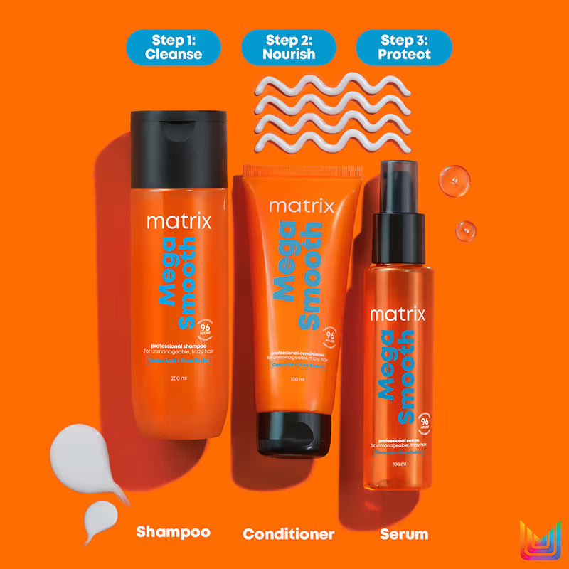 Matrix Mega Smooth Anti-Frizz Shampoo with Shea butter - 4-Days Frizz Control