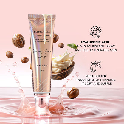 Faces Canada Strobe Cream,  - Primer + Highlighter + Moisturizer With Hyaluronic Acid