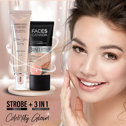 Faces Canada Strobe Cream,  - Primer + Highlighter + Moisturizer With Hyaluronic Acid