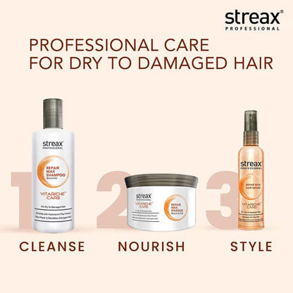 Streax Professional Vitariche Care Repair Max Shampoo For Dry, Damaged Hair