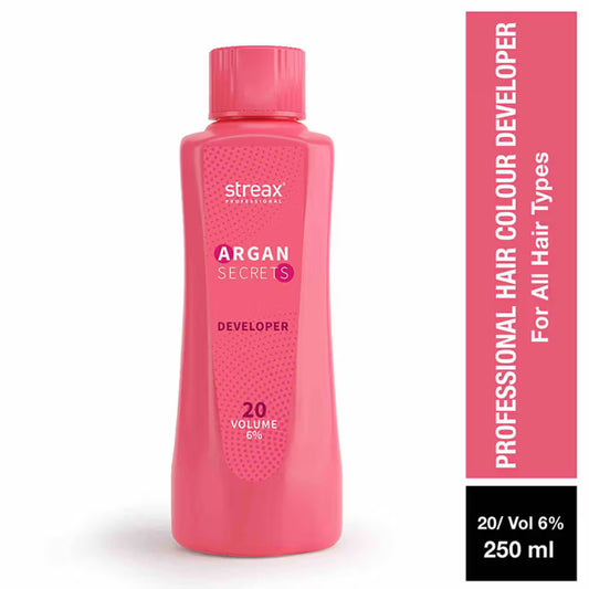 Streax Professional Developer 20 Volume 6% For Hair Color With Argan Secrets Colourant