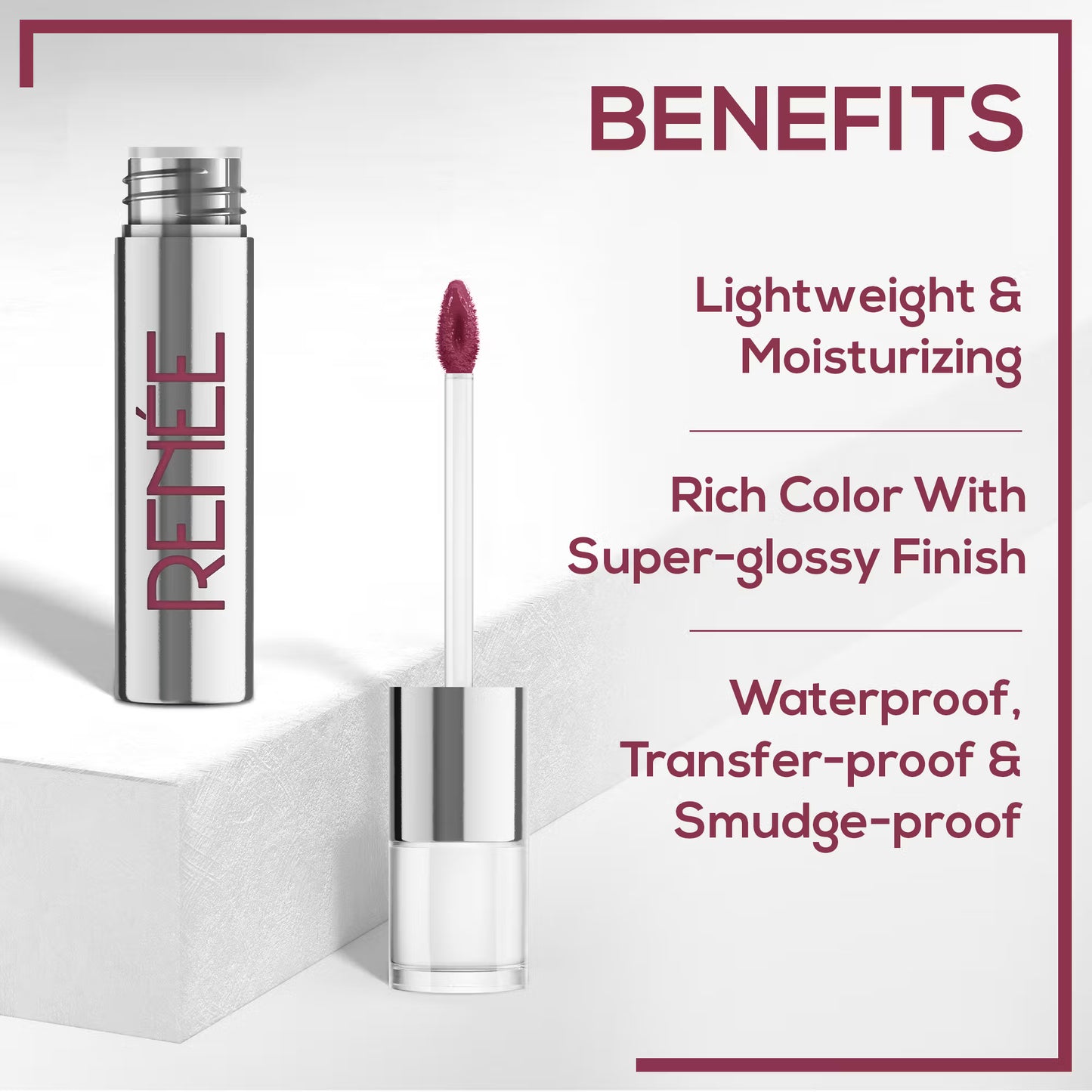 Renee Cosmetics Gloss Stay Transfer Proof Glossy Liquid Lip Color