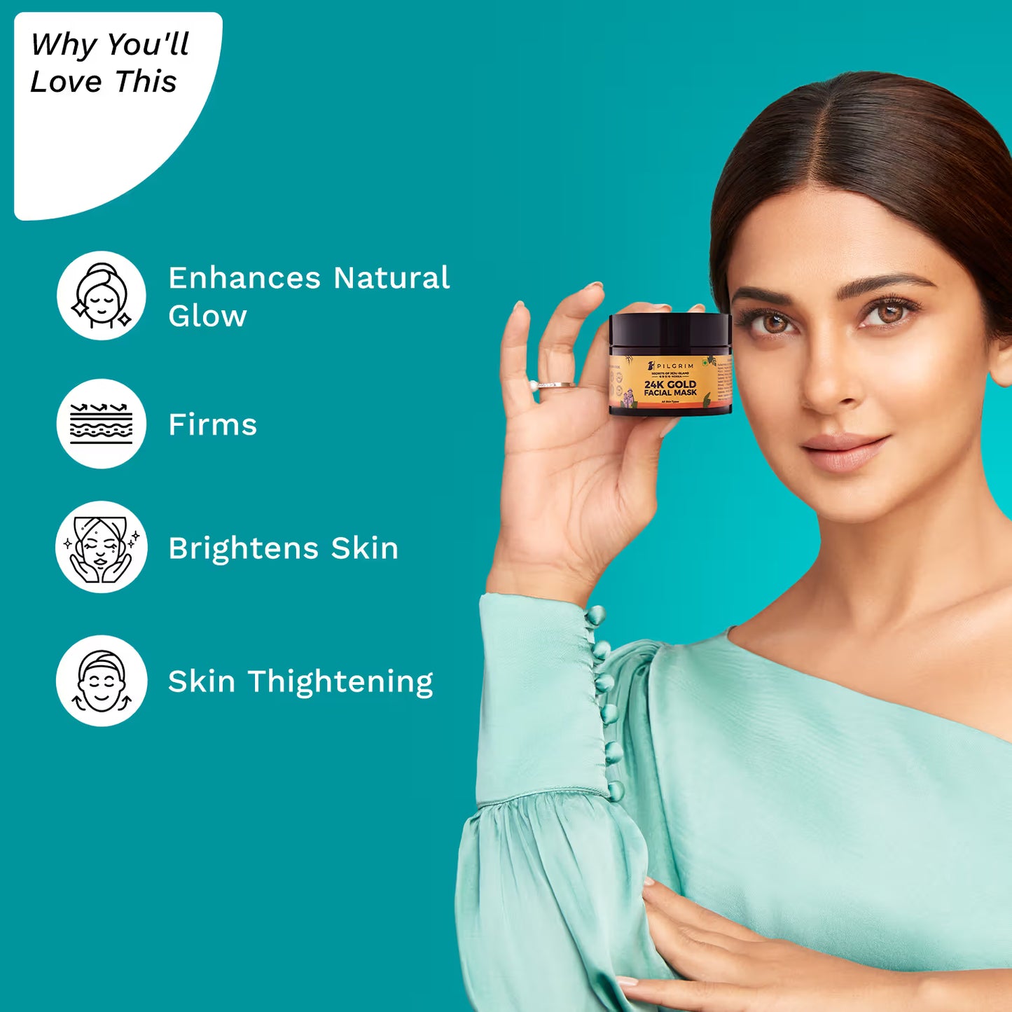 Pilgrim 24K Gold Facial Mask for Glowing & Radiant Skin Depigmentation