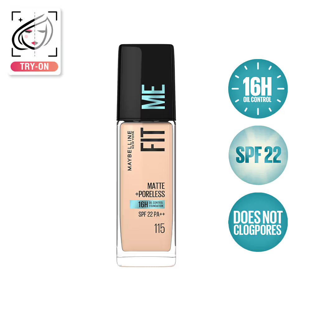 Maybelline New York Fit Me Matte+Poreless 16H Oil Control Foundation With SPF 22 PA++