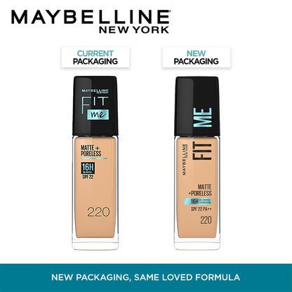 Maybelline New York Fit Me Matte+Poreless 16H Oil Control Foundation With SPF 22 PA++