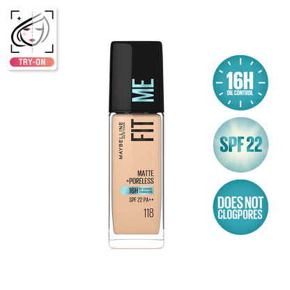 Maybelline New York Fit Me Matte+Poreless 16H Oil Control Foundation With SPF 22 PA++