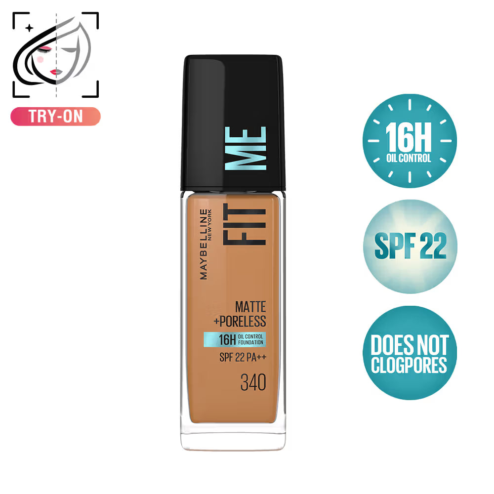 Maybelline New York Fit Me Matte+Poreless 16H Oil Control Foundation With SPF 22 PA++