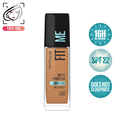 Maybelline New York Fit Me Matte+Poreless 16H Oil Control Foundation With SPF 22 PA++