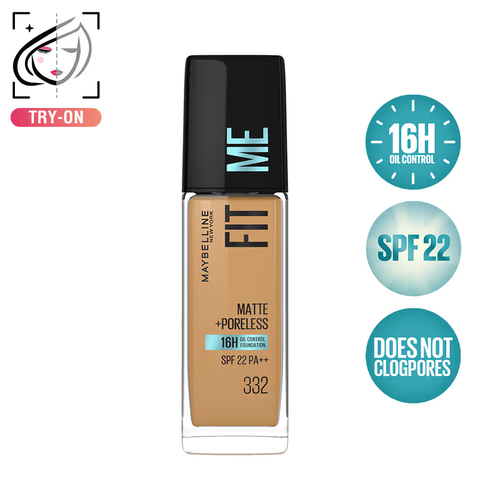 Maybelline New York Fit Me Matte+Poreless 16H Oil Control Foundation With SPF 22 PA++