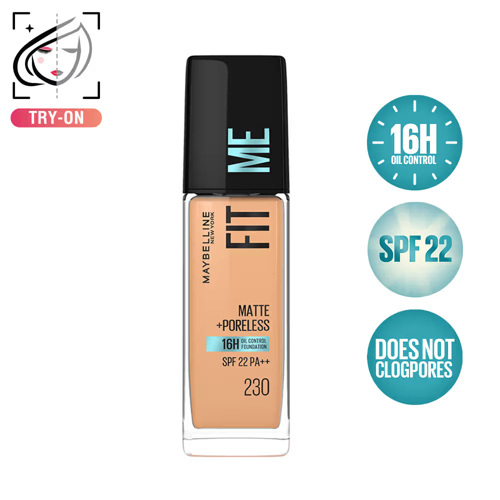 Maybelline New York Fit Me Matte+Poreless 16H Oil Control Foundation With SPF 22 PA++