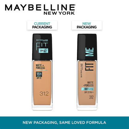 Maybelline New York Fit Me Matte+Poreless 16H Oil Control Foundation With SPF 22 PA++