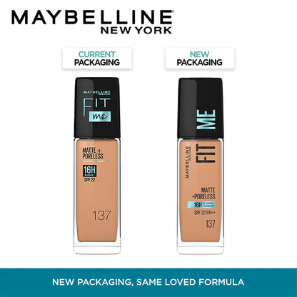 Maybelline New York Fit Me Matte+Poreless 16H Oil Control Foundation With SPF 22 PA++