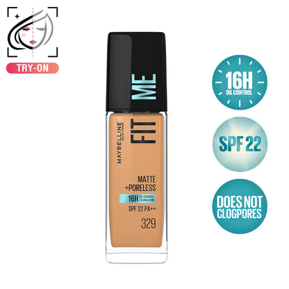 Maybelline New York Fit Me Matte+Poreless 16H Oil Control Foundation With SPF 22 PA++