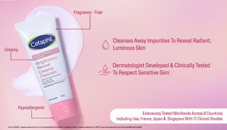 Cetaphil Bright Healthy Radiance Creamy Cleanser, with Niacinamide, For Uneven Skin Tone