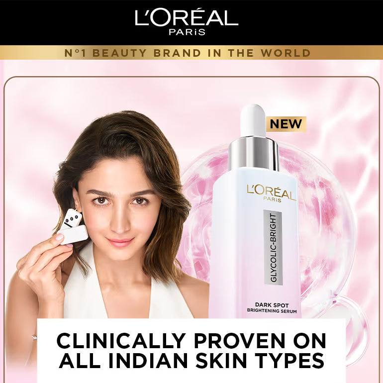 L'Oreal Paris Glycolic Bright 8% [Melasyl + Niacinamide] Face Serum for Brightening Dark Spots