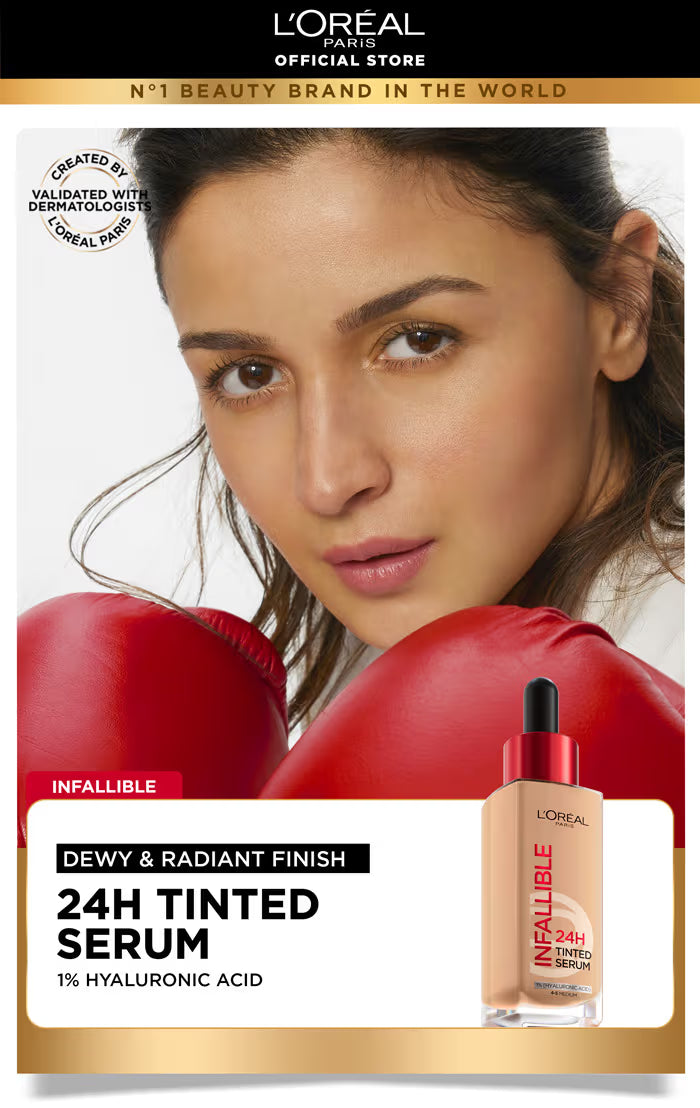 L’Oreal Paris Infallible 24H Tinted Serum Foundation, Lightweight, Dewy & Radiant