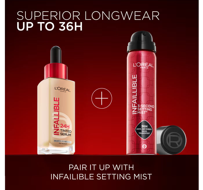 L’Oreal Paris Infallible 24H Tinted Serum Foundation, Lightweight, Dewy & Radiant