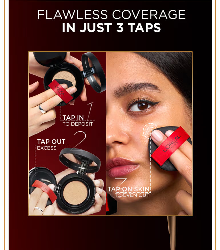 L'Oreal Paris Infallible Cushion Foundation, 24H Flawless Coverage, No Oxidation