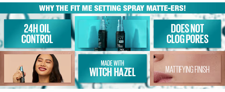 Maybelline New York Fit Me Matte + Poreless Setting Spray Transfer-proof 24HR Oil-control Formula