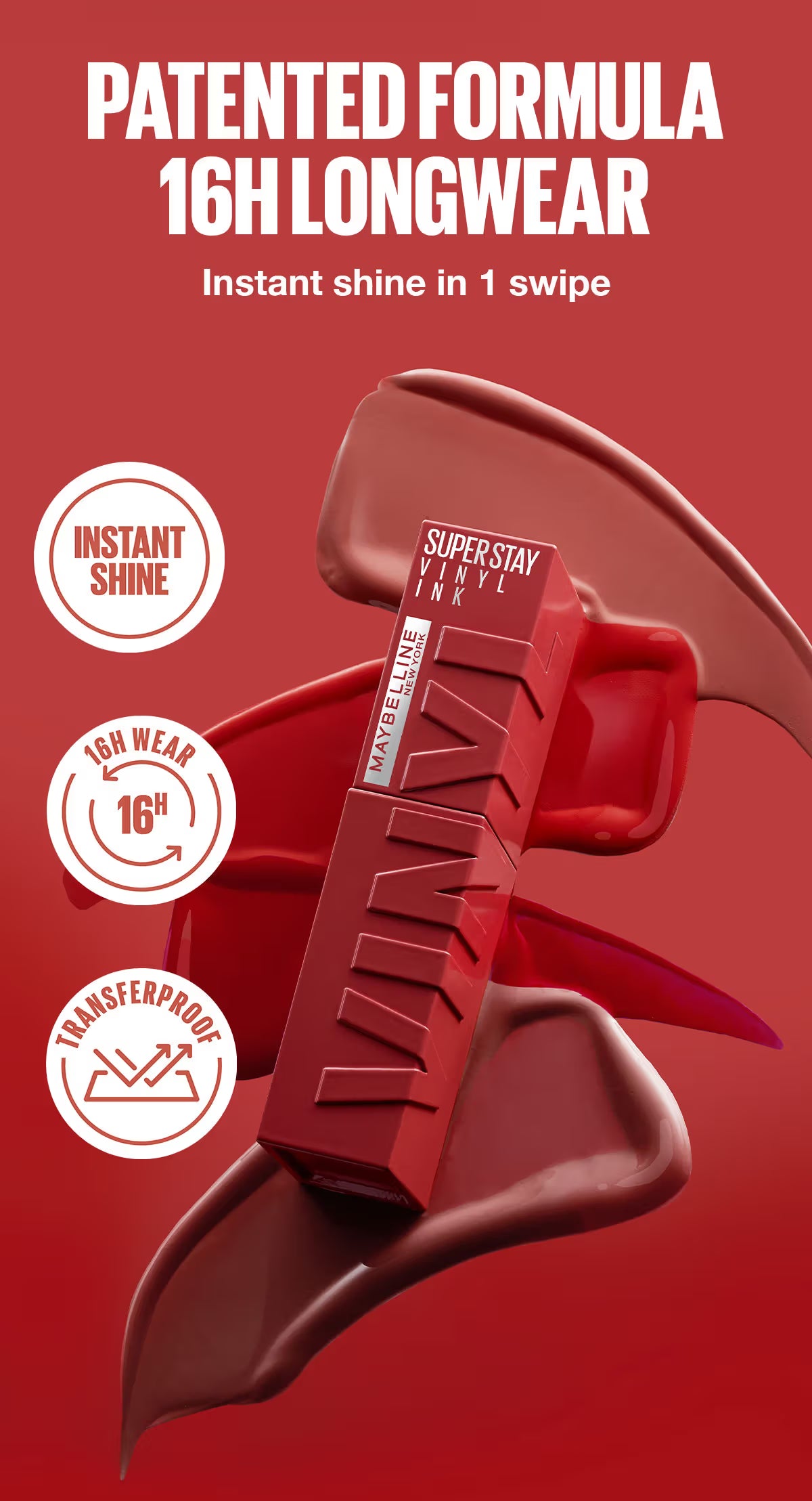Maybelline New York Super Stay Vinyl Ink Liquid Lipstick, Instant Shine Lasts Up To 16H