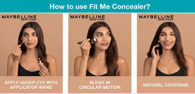 Maybelline New York Fit Me Concealer, Oil-free Liquid Concealer for Oily & Dry Skin