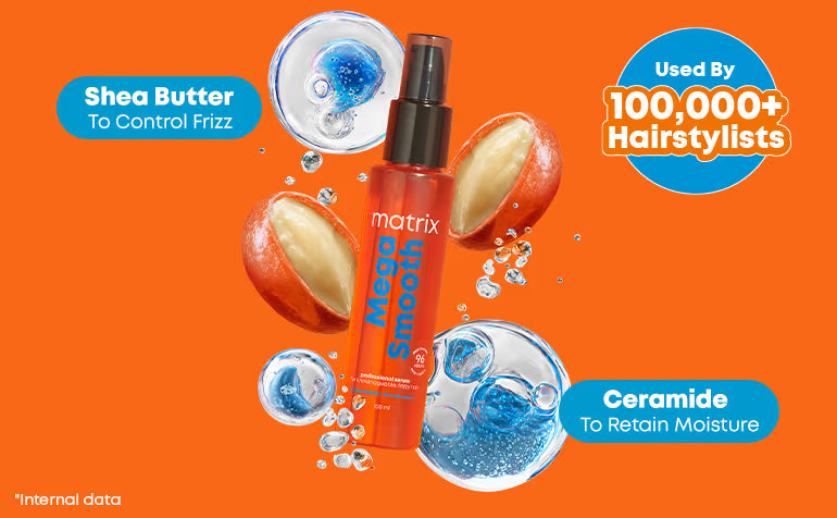 Matrix Mega Smooth Anti-Frizz Serum with Shea butter & Ceramides & 4-Days Frizz Control