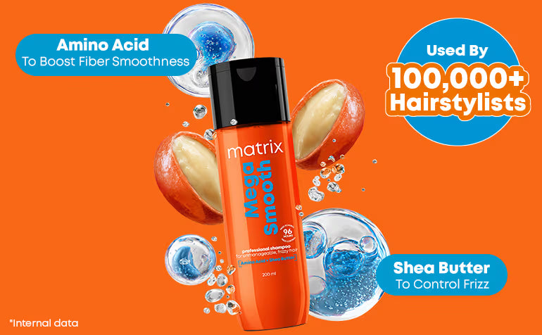 Matrix Mega Smooth Anti-Frizz Shampoo with Shea butter - 4-Days Frizz Control
