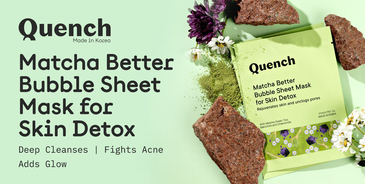 Quench Korean Bubble Sheet Mask with Matcha Green Tea