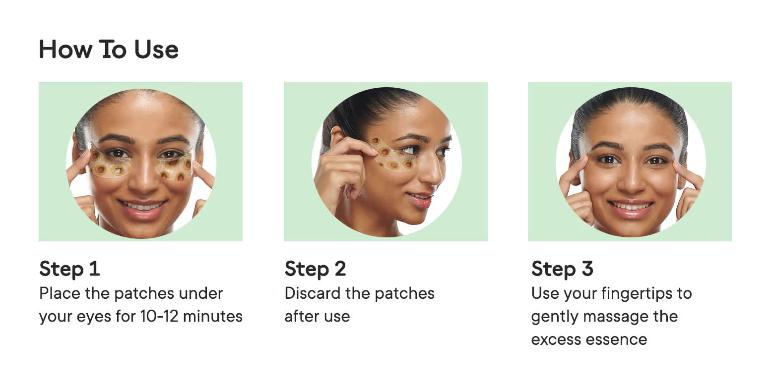 Quench Brightening Under Eye Hydrogel Mask for Dark Circle & Puffiness Reduction -Vit E & Avocado