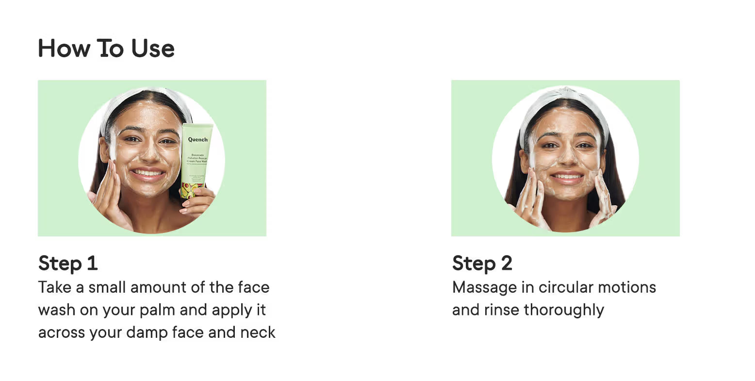 Pollution Rescue Cream Face Wash with Vitamin E & Avocado to Gently Exfoliate Skin