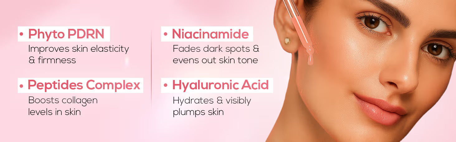 RENEE Pink Therapy PDRN Pink Peptide Serum For Radiant Skin, Hydrating, Hyaluronic Acid Infused