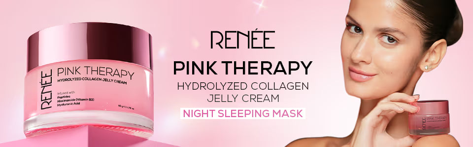RENEE Pink Therapy Hydrolyzed Collagen Overnight Sleeping Jelly Mask for Antiaging & Hydrated Skin