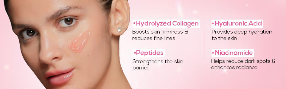 RENEE Pink Therapy Hydrolyzed Collagen Overnight Sleeping Jelly Mask for Antiaging & Hydrated Skin