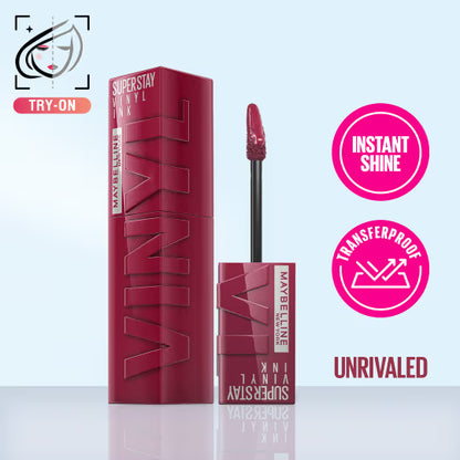 Maybelline New York Super Stay Vinyl Ink Liquid Lipstick, Instant Shine Lasts Up To 16H