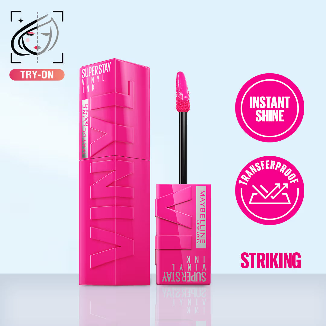 Maybelline New York Super Stay Vinyl Ink Liquid Lipstick, Instant Shine Lasts Up To 16H