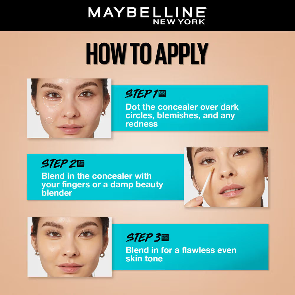 Maybelline New York Fit Me Concealer, Oil-free Liquid Concealer for Oily & Dry Skin