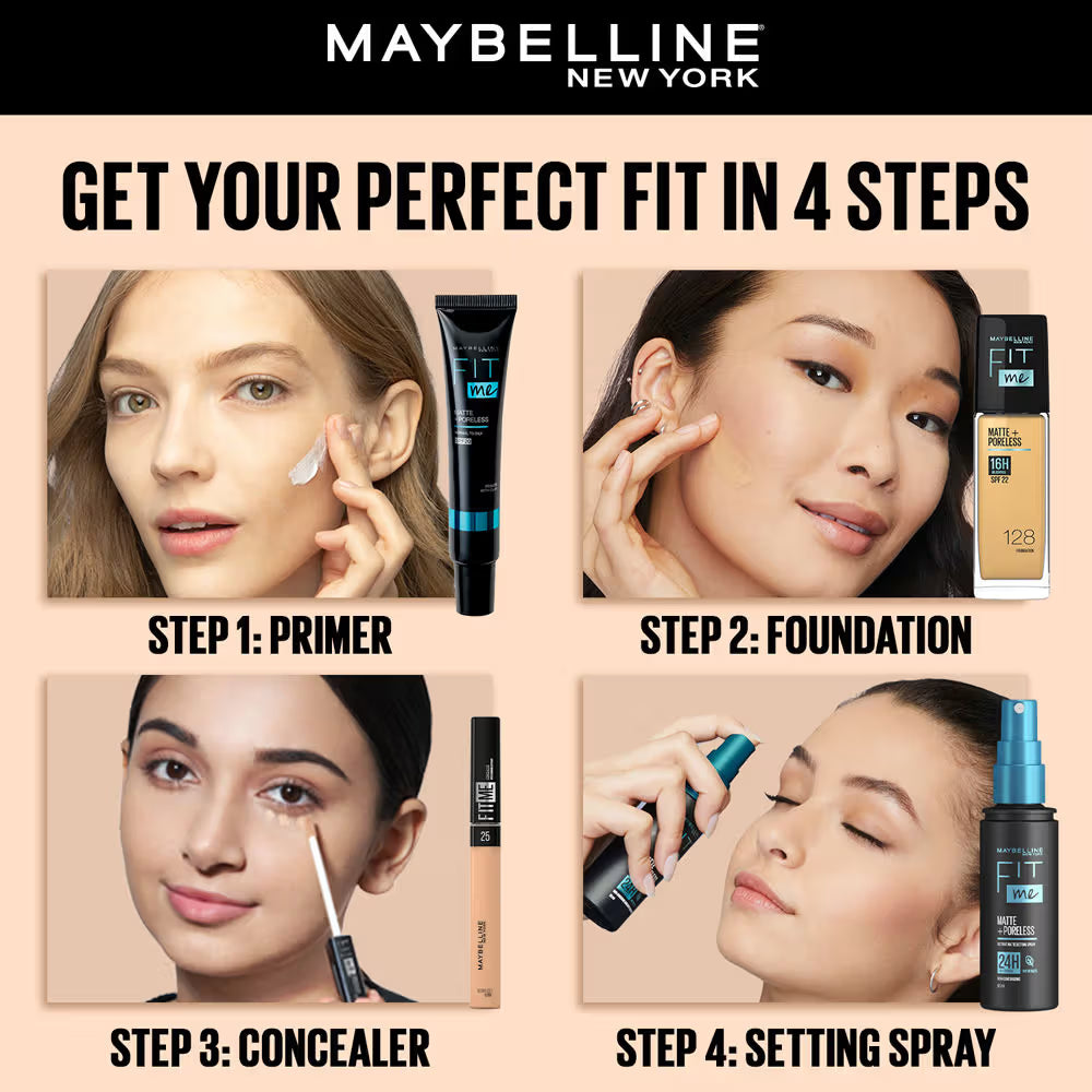 Maybelline New York Fit Me Concealer, Oil-free Liquid Concealer for Oily & Dry Skin