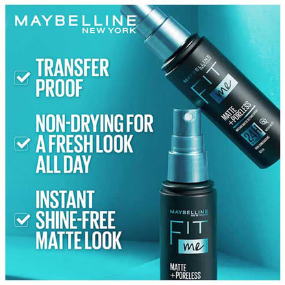 Maybelline New York Fit Me Matte + Poreless Setting Spray Transfer-proof 24HR Oil-control Formula