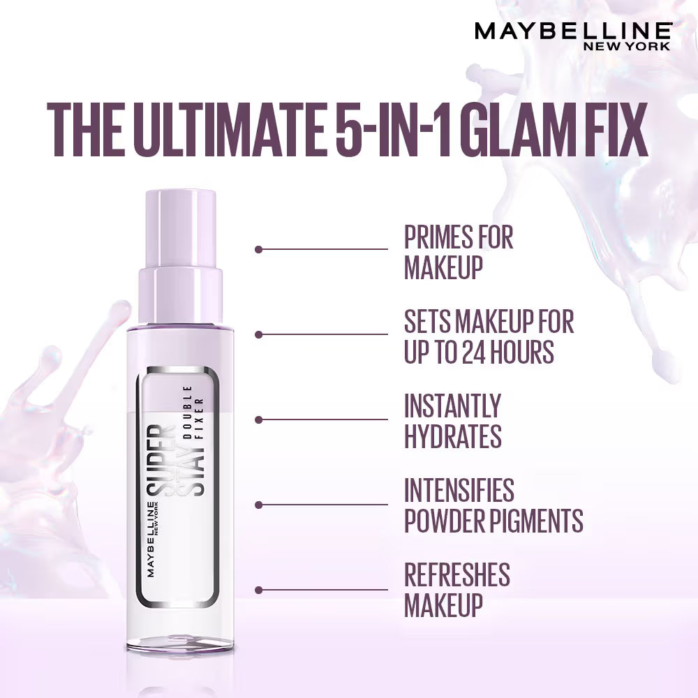Maybelline New York Superstay Double Fixer, Double Fixing Polymers For 2X Longwear + 24H Hydration
