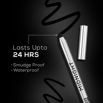 Renee Cosmetics Midnight Kohl Pencil, Waterproof, Smudge-proof, All-Day Kajal with Sharpener