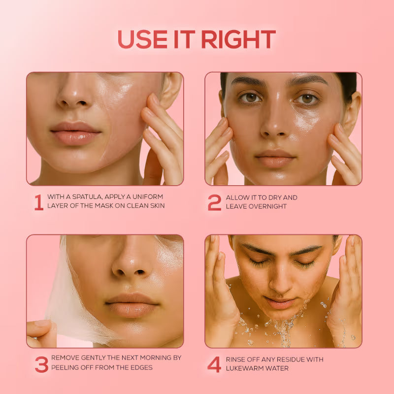 RENEE Pink Therapy Collagen Night Wrapping Face Mask For Young Skin, Hyaluronic Acid Infused