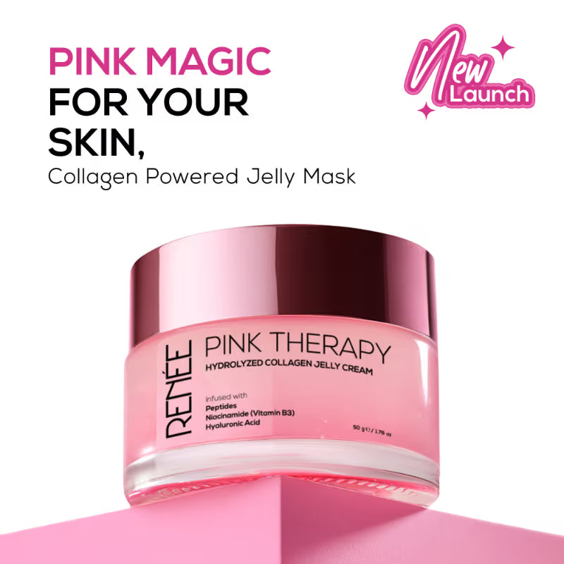 RENEE Pink Therapy Hydrolyzed Collagen Overnight Sleeping Jelly Mask for Antiaging & Hydrated Skin