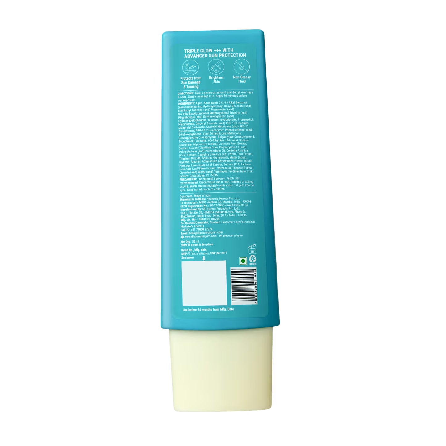 Pilgrim 5% Vitamin C Complex Brightening Serum Sunscreen SPF50+PA++++ In-Vivo tested