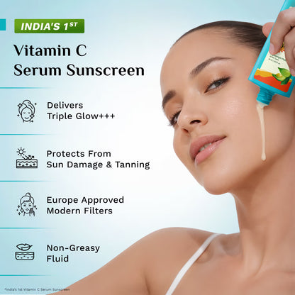 Pilgrim 5% Vitamin C Complex Brightening Serum Sunscreen SPF50+PA++++ In-Vivo tested