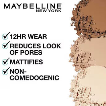 Maybelline New York Fit Me Matte + Poreless Pressed Powder, Lightweight