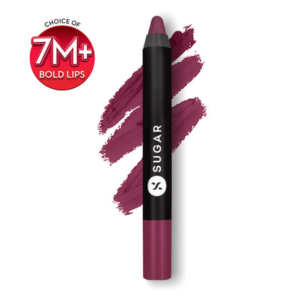 SUGAR Matte As Hell Crayon Lipstick With Free Sharpener,Lasts Up To 8+ Hours