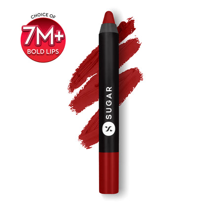 SUGAR Matte As Hell Crayon Lipstick With Free Sharpener,Lasts Up To 8+ Hours
