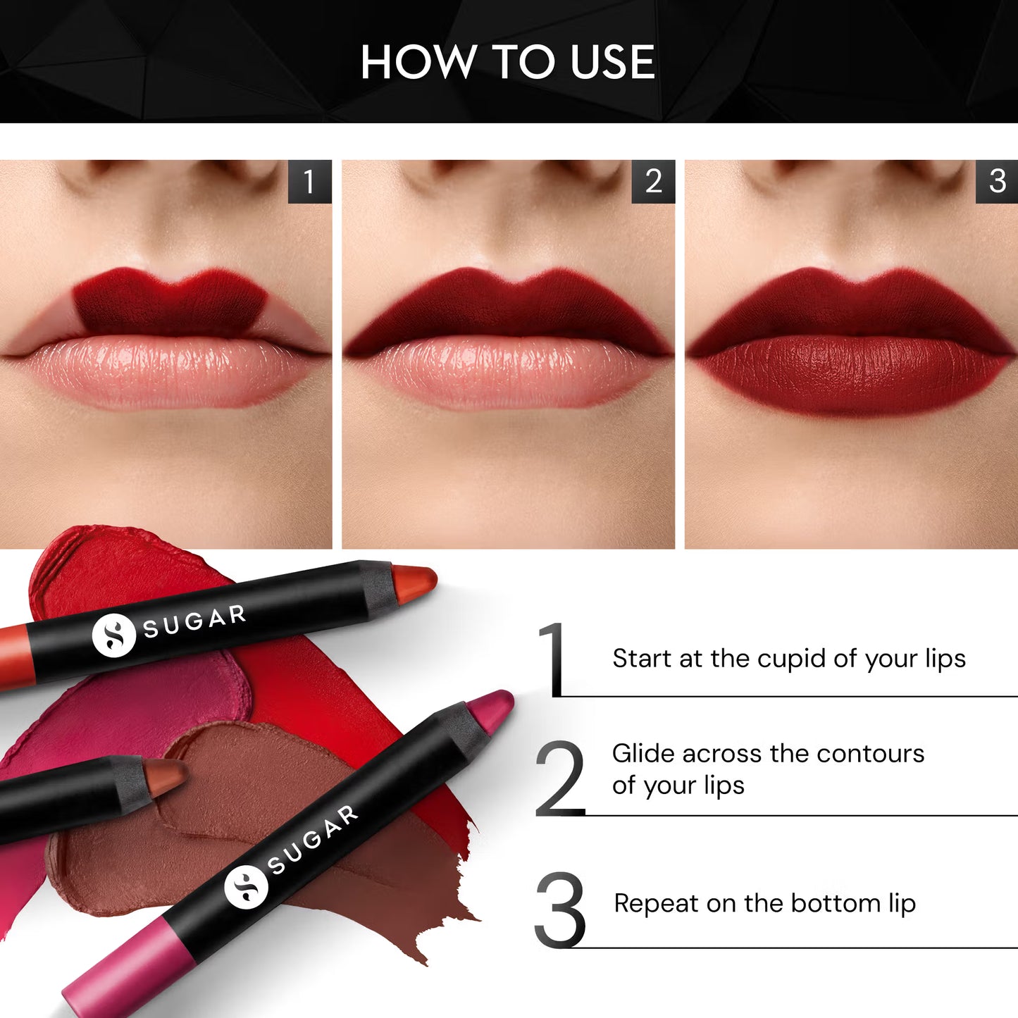 SUGAR Matte As Hell Crayon Lipstick With Free Sharpener,Lasts Up To 8+ Hours