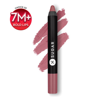 SUGAR Matte As Hell Crayon Lipstick With Free Sharpener,Lasts Up To 8+ Hours